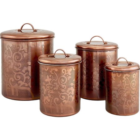 NUSTEEL Nusteel TG-1392AC-1.5 1.5 qt. Etched Antique Copper Canister TG-1392AC-1.5